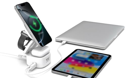 OneCharge Station, 5 in 1 Foldable Wireless Charging Station（PD Fast）,Travel Charger for iPhone Apple Watch AirPods Laptop