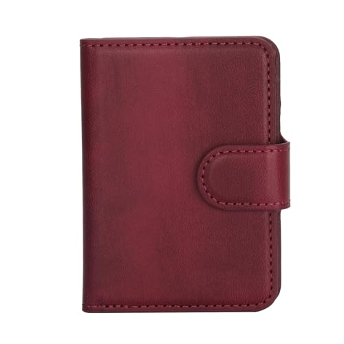 HAII for MagSafe Card Wallet Bag compatible with MagSafe Invisible Ultra-Thin Lightweight Kickstand Magnetic Mobile Wallet Man Woman, 4 Card Slots + 1 Cash Bag. (Red, Buckle Wallet) - color: Red, size: 4 Card Slots + 1 Cash Bag - Buckle Wallet