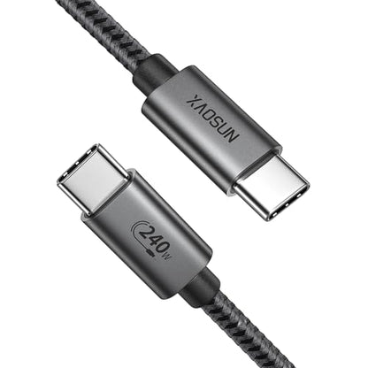 XAOSUN 240W USB C to USB C Cable, USB C 2.0 Fast Charging Cable, Grey 3.3FT - size: 3.3FT