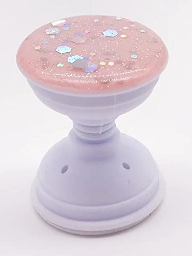 Expanding Phone Socket, Mount Holder Glitter Sparkle Bling for Cellphone Collapsible Stand Cell Phone Finger Foldable Holder Grip for Smartphones and Tablets (Pink) - color: Pink