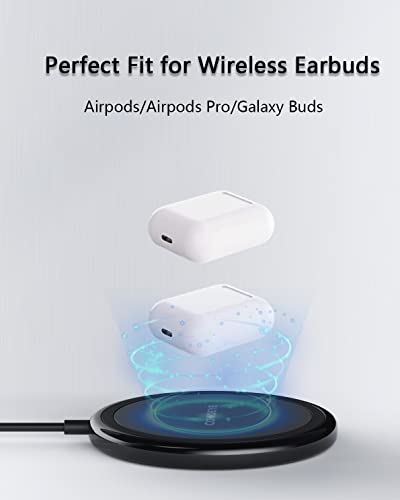 COKOEYE Wireless Charger, 15W Max Fast Wireless Charging Pad 2-Pack Compatible with iPhone 17/17 Air/17 Pro/17 Pro Max/16/15/14/13/12/Samsung S24/S24Ultra/S23Ultra/S22/S21,AirPods Pro2 - color: Black