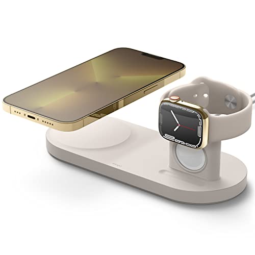 elago W Stand for iPhone, AirPods, All Apple Watch Chargers - color: Stone