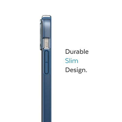 Speck iPhone 15 Plus & 14 Plus Case - Drop Protection, Scratch Resistant Dual Layer Slim Phone Case for 6.7 Inch iPhones - Anti-Yellowing & Anti-Fade Case - Glass Navy/Winter Navy GemShell - color: Glass Navy/Winter Navy