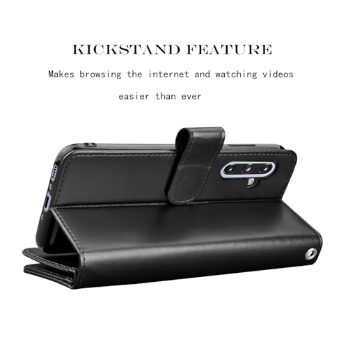 Njjex Galaxy A36 5G Case, for Samsung Galaxy A36 5G Wallet Case, [9 Card Slots] PU Leather ID Credit Holder Folio Flip [Detachable] Kickstand Magnetic Phone Cover & Lanyard for Samsung A36 [Black] - color: Black