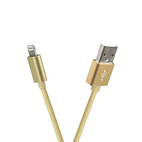 3FT Fast Charging Lightning Cable,Apple MFi Certified USB to Lightning Charger + Sync Cable Compatible with iPhone 11/11 Pro/11 Pro MAX/XS/XS MAX/XR/X/8/8 Plus/7/7 Plus/MacBook (B/Gold) - color: B/Gold