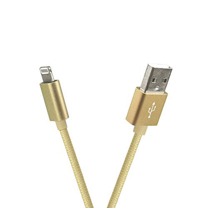 3FT Fast Charging Lightning Cable,Apple MFi Certified USB to Lightning Charger + Sync Cable Compatible with iPhone 11/11 Pro/11 Pro MAX/XS/XS MAX/XR/X/8/8 Plus/7/7 Plus/MacBook (B/Gold) - color: B/Gold