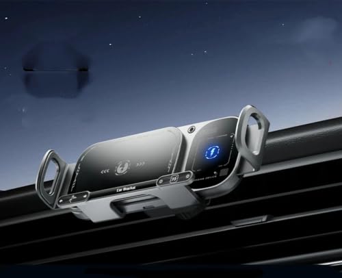 Dual-Coil Wireless Fast Charging Stand, Large-Screen Foldable Screen car Phone Holder - color: SD01 Gray Air Vent Version [Super Fast Charging]