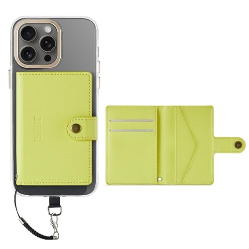 for Apple Magsafe Wallet,PU Leather Magnetic Wallet for iPhone 16/15/14/13/12 pro Max/Mini/plus,5 Card Holders with RFID Blocking (Yellow) - color: Yellow