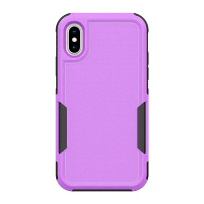for iPhone X/iPhone Xs Case: Dual Layer Protective Heavy Duty Cell Phone Case Shockproof Rugged Bumper Tough with Screen Protector - Military Grade Drop Tested for Appple iPhone X/iPhone Xs, Purple - color: Purple (PC) + Black (TPU)