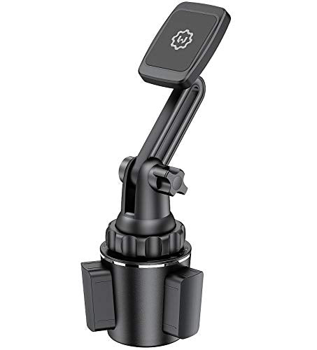 Magnetic Cup Holder Phone Mount – Universal Car Mount with Adjustable Base and Extendable Arm, Compatible with All Smartphones