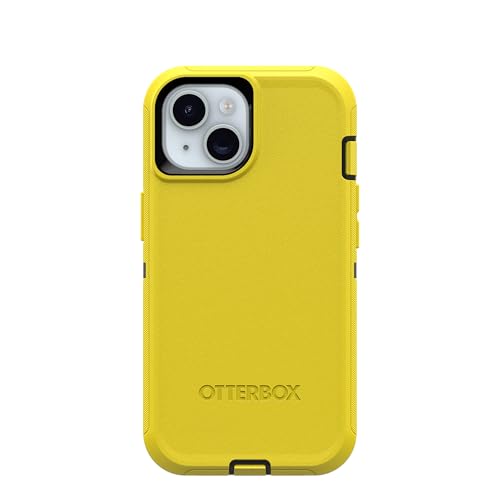 OtterBox iPhone 15, iPhone 14, & iPhone 13 (Only) Defender Series Screenless Case - Night Reverse (Yellow & Black) - Rugged & Durable, with Port Protection, Holster Clip Includes, Non-Retail Packaging - color: Night Reverse (Yellow & Black), style: Non-Ma