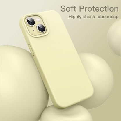 JETech Silicone Case for iPhone 15, Yellow | Silky Soft Touch, Shockproof Protection, Scratch Resistant, Microfiber Lining - color: Yellow, size: iPhone 15