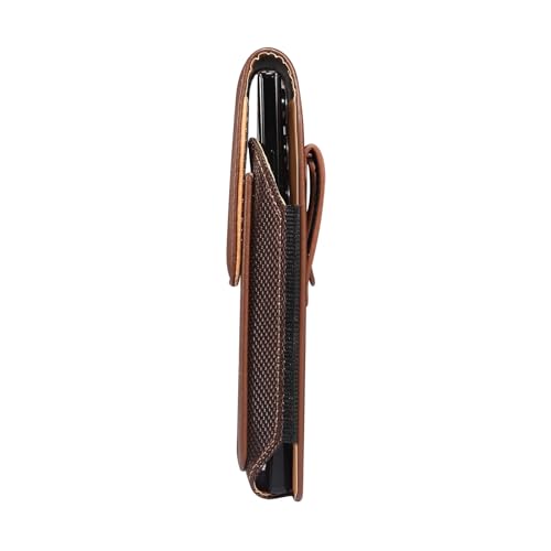 Cell Phone Pouch Pu Leather Holster Belt Clip Holder for Samsung Galaxy S26 Ultra S25 Ultra A05 A06 A14 A07 A16 A36 Moto G 5G 2025 Moto G Power 2025 Google Pixel 10 Pro XL (Brown, XL) - color: Brown, size: XL