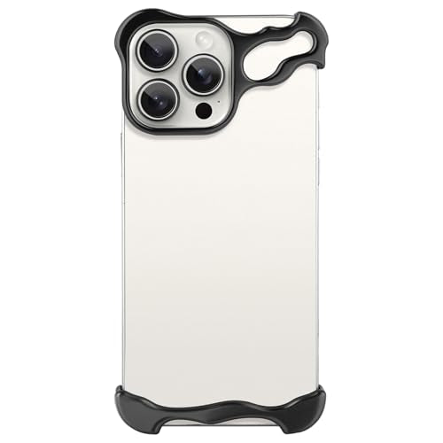Frameless Phone Case Crafted for iPhone 16 Pro Max Black - color: Aluminum Black, size: iPhone 16 Pro Max