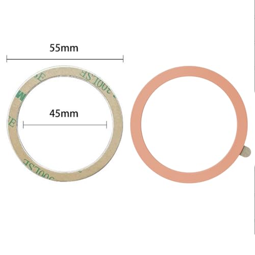 TENOC Universal Metal Ring Sticker, 3Pcs, Rose Gold | Compatible with iPhone/Samsung/Android Cellphones, Magnetic Phone Charger/Mount/Holder Conversion - color: Rose Gold