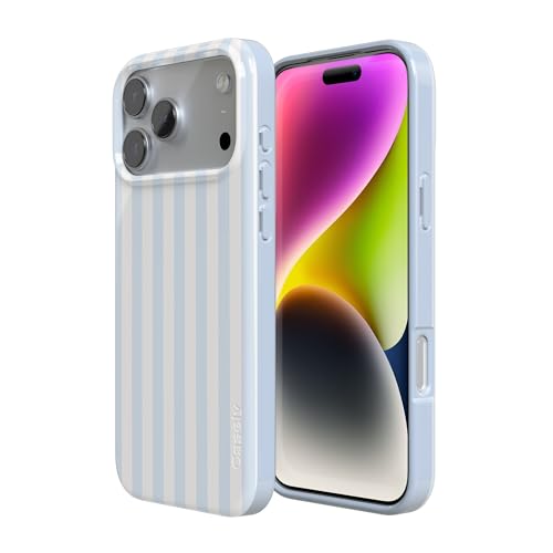 Casely iPhone 17 Pro Max Case | Sunday Best | Blue Stripes | Compatible with MagSafe | Classic Ultra Slim Design - color: Sunday Best | Blue Stripes, size: Iphone 17 Pro Max