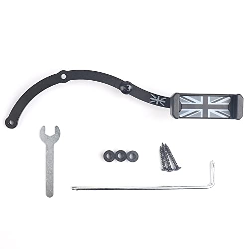 Union Jack Gray/Black Rotatable Foldable Union Jack Smart Phone Holder Clip Fold Mount Bracket for Mini Cooper 2nd Gen (R55 R56 R60 R61 Only)