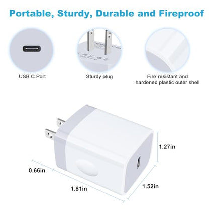 USB C Wall Charger Fast Block for Google Pixel 11 10, 10a, 9a, 10 9 Pro XL