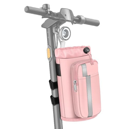 FINPAC Cup Holder for Bike, Universal Water Bottle Holder w/Phone Pockets - color: Pink