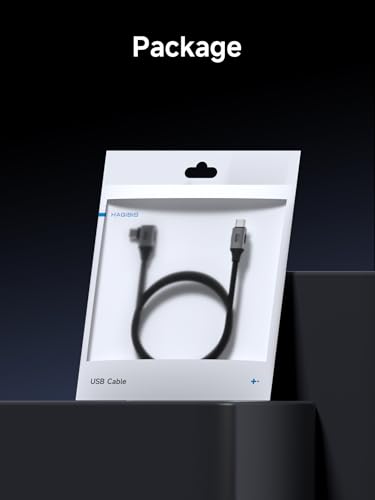 Hagibis USB4 Cable, Right Angle 90Degree Braided 80Gbps, 240W Fast Charging, 8K@60Hz USB4 V2.0 USB-C Cable for iPhone 17 16 15 Pro Max, iPad Pro, MacBook, Thunderbolt 5/4 (Side 90 Degree, 1.6FT) - color: Side 90 Degree, size: 1.6FT