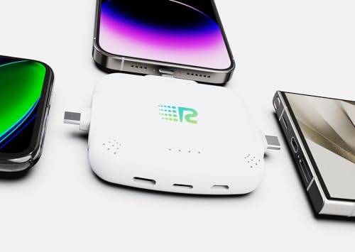 Rush Charge Universe Mini Power Bank Portable Charger Lightning USB-C White - color: White