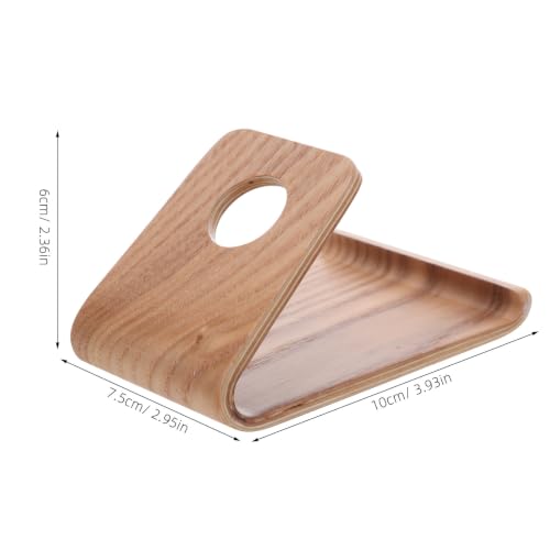 ibasenice 2pcs Cell Phone Stand Wooden - Desktop Smartphone Holder with Cable Management - Non-Slip Mobile Stand for Tablets - Countertop Organizer for Office and Home
