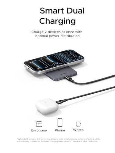 UGREEN Magflow Air Slim Magsafe Power Bank Qi2 15W Portable Charger 5000mAh - color: Grey