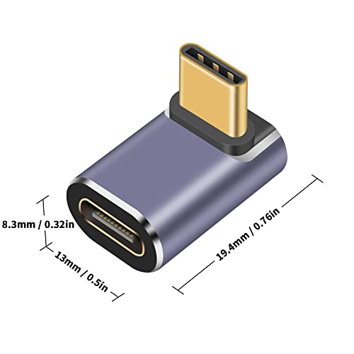 Poyiccot USB C Right Angle Adapter Set 3 Pack, 90 Degree USB C Angle Adapter, 40Gbps Type C Extender PD 100W USBC Male to Female Angled Extension for Laptop, Steam Deck, MacBook, Mobile Phone - style: usb c 90 degree 3pack