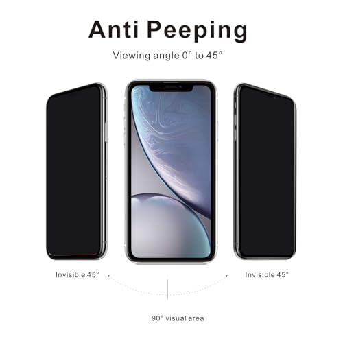 6.1-inch [2 Pack] Privacy Screen Protector for iPhone 16/15[Anti-Spy] Tempered Glass Film,Touch Sensitive/Anti Scratch/Fingerprint/Easy Install Bubble Free