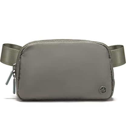 Pander Nylon Fanny Pack for Women, Two-Way Zipper Crossbody Bag - color: Grey Sage
