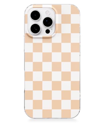 Feams for iPhone 16 Pro Case [Compatible with Magsafe] Slim Shockproof Protective TPU Phone Cover for iPhone 16 Pro 6.3" Women Girls, Beige Checkered - color: Beige Checkered, size: for iPhone 16 Pro (6.3 Inch)