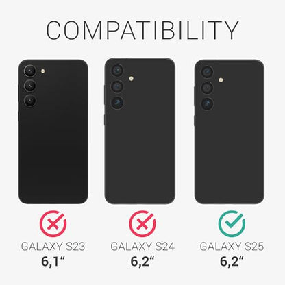 kalibri Aramid Fiber Case Compatible with Samsung Galaxy S25 - Case Super Slim Strong Protective Phone Cover - Black Matte - size: Galaxy S25