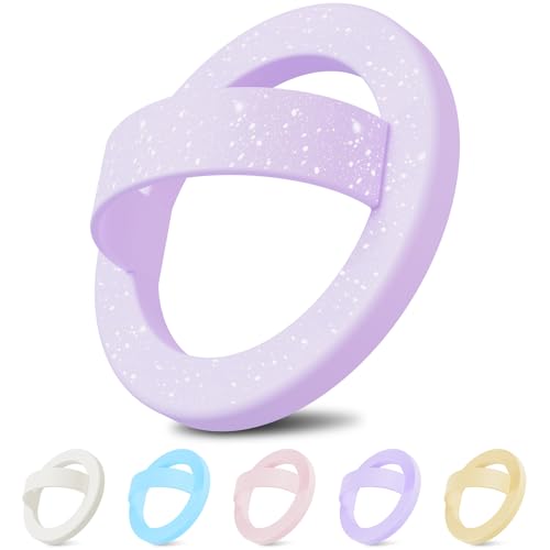 Magnetic Finger Loop Grip Holder for iPhone 17/16/15/14/13/12 Series, Sparkle Lavender - color: Sparkle Lavender