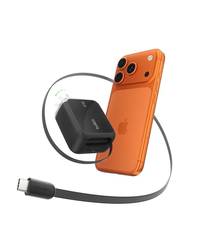 Belkin 67W GaN USB C Retractable Charger Block Fast Charging for Travel - color: Black, style: 67W