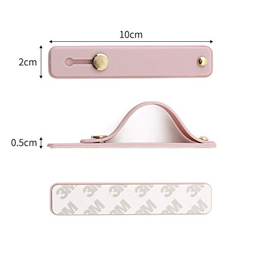 Removable and Reusable Cell Phone Grip Strap, Yetaida Telescopic Finger Kickstand Bracket Universal Silicone Phone Holder Stand and Portable Finger Loop for Most Smartphones Case (Pink) - color: Pink
