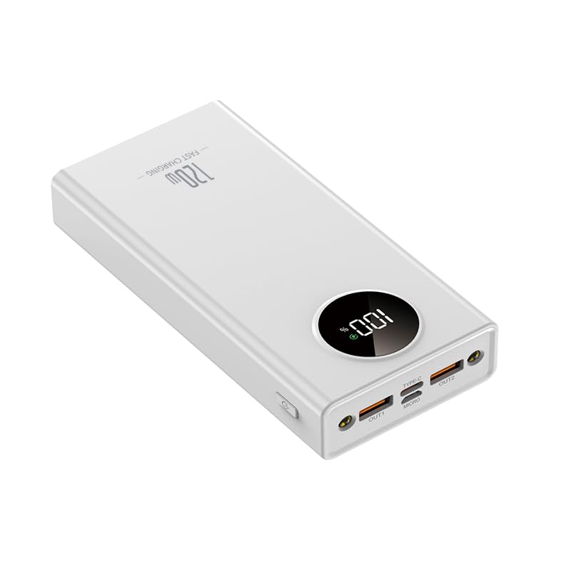 Portable C harger PowerBank, PD 20W Fast Charging, 20000mAh Power Bank with LCD display, 3 Outputs USB C Power Bank Fast Charging , For iPhone 17/16/15/14/13 Pro Samsung Google iPad Tablet (White) - color: White