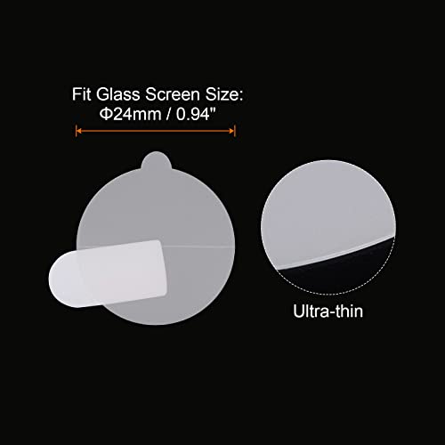 HARFINGTON 5pcs Watch Glass Screen Protectors 24mm Soft TPU Anti-scratch HD Clear High Definition Round Smartwatch Screen Protection Film (for Flat Screen) - size: 24mm