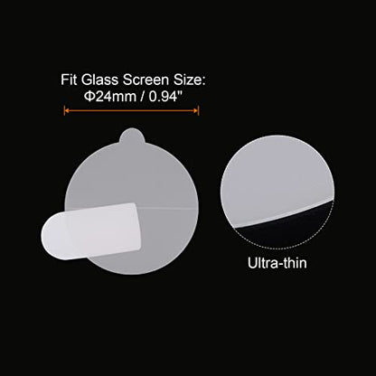 HARFINGTON 5pcs Watch Glass Screen Protectors 24mm Soft TPU Anti-scratch HD Clear High Definition Round Smartwatch Screen Protection Film (for Flat Screen) - size: 24mm