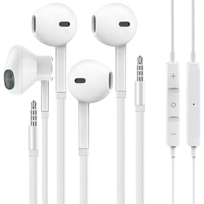[2 Pack] WEIZY Aux Earbuds/Earphones, Vize 3.5mm Wired Headphones Noise Isolating Earphones Volume Control & Built-in Microphone Compatible with iPhone/Samsung/Android/MP3/MP4