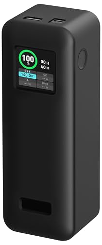 Geiomoo Silicone Case for Anker Prime Power Bank 27650mAh, Soft Flexible Scratch Resistant Protective Cover (Black)