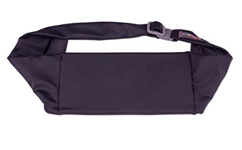 BANDI Running Belt for Women & Men – USA Made No-Bounce Adjustable Waist Pack & Secure Fanny Pack – Fits All Phones, Gels & Essentials – Zipper-Free, Medical Device Friendly - color: Black Solid