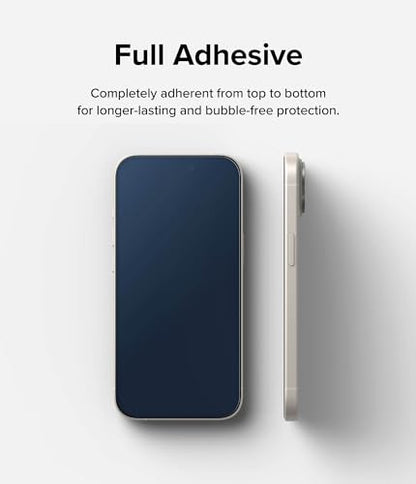 Ringke for iPhone 15 Screen Protector [Full Cover Glass] | Custom-Fit Installation Tool, Case Friendly Shatterproof Premium 9H Hardness Tempered Glass - size: iPhone 15