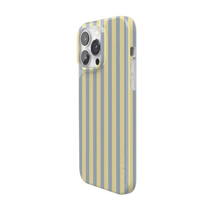 Casely iPhone 14 Pro Case | Coastline Stripes | Blue & Yellow | Compatible with MagSafe | Classic Ultra Thin Design - color: Coastline Stripes | Blue & Yellow, size: Iphone 14 Pro