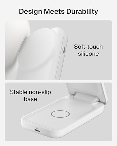 Belkin Qi2.2 25W Wireless 2 in 1 Foldable Fast Charging Station + USB C - color: White