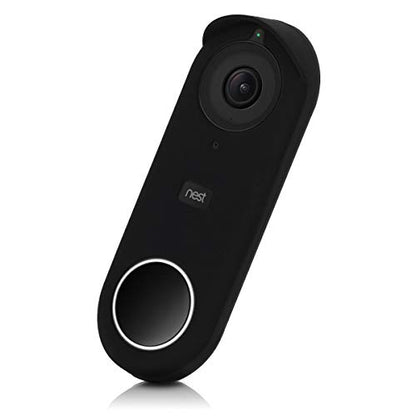 kwmobile Case Compatible with Nest Hello Video Doorbell - Protective Silicone Cover Black