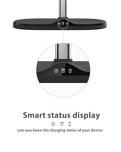 3 in 1 Wireless Charging Station for Apple Devices with MagSafe - color: Black, size: Adapter not included