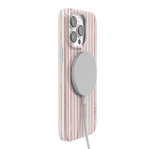 Casely iPhone 14 Pro Case | Pretty in Pastel | Blush Stripes | Compatible with MagSafe | Classic Ultra Slim Design - color: Pretty in Pastel | Blush Stripes, size: iPhone 14 Pro