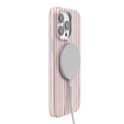 Casely iPhone 14 Pro Case | Pretty in Pastel | Blush Stripes | Compatible with MagSafe | Classic Ultra Slim Design - color: Pretty in Pastel | Blush Stripes, size: iPhone 14 Pro