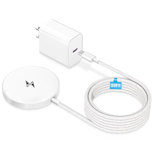 [Apple Certified] Magnetic Wireless Charger, 10FT Long 25W iPhone Magsafe Charger Fast Phone Charging Pad Wireless Magnetic Braid Cable Charge for iPhone 17/17 Pro/17 Pro Max/Air/16 ProMax/15/14/13/12