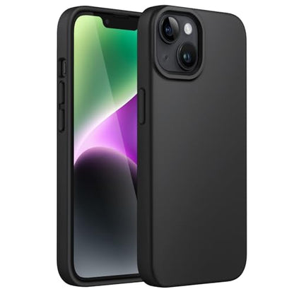 JETech Silicone Case for iPhone 14 Plus, Black | Silky Soft Touch, Shockproof Protection, Scratch Resistant, Microfiber Lining - color: Black, size: iPhone 14 Plus